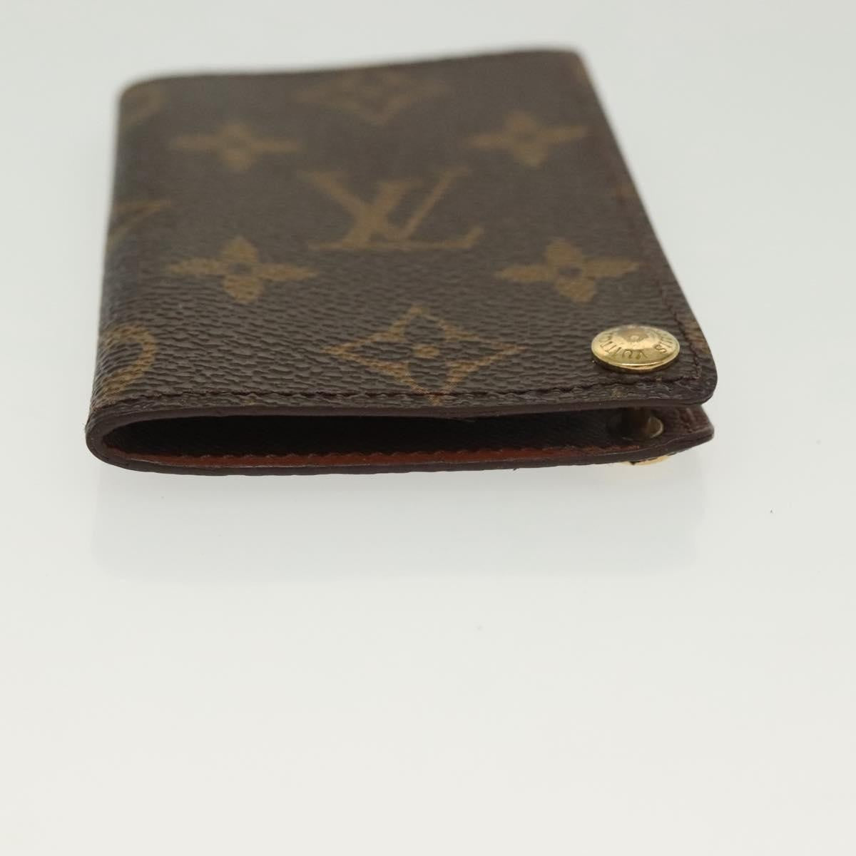 Louis Vuitton Porte Cartes Pression Card Case Monogram Canvas Brown Canvas Card Holders Accessory (Pre-Owned)