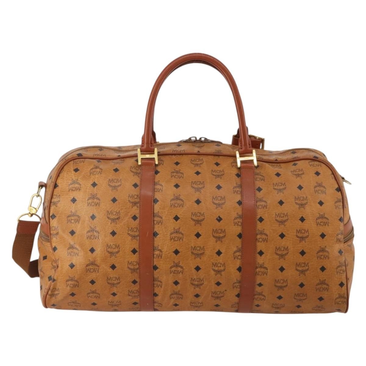 MCM Vicetos Leather Brown Leather Travel Bag Bag (Pre-Owned)
