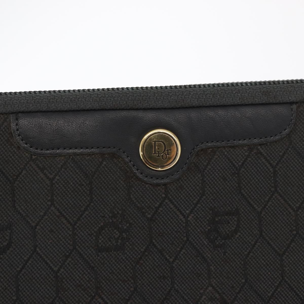 Christian Dior Vintage Honeycomb Clutch Canvas Black Canvas Clutche & Pouche Bag (Pre-Owned)