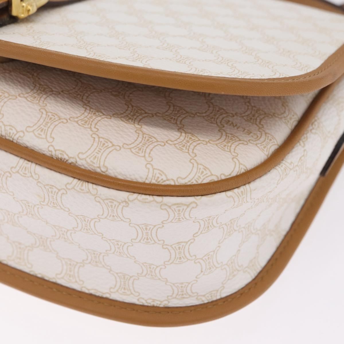Celine Macadam Shoulder Canvas White Canvas Crossbody Bag Bag (Pre-Owned)