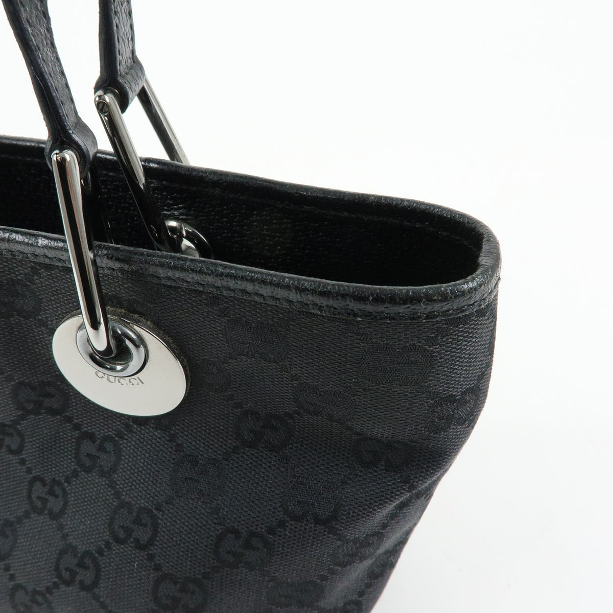 Gucci Eclipse Gg Canvas Black Canvas Tote Bag Bag (Pre-Owned)