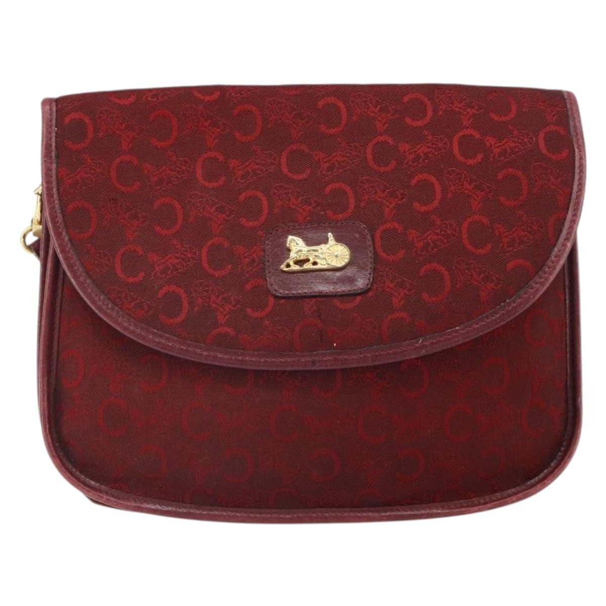 Celine C Sulky Canvas Red Canvas Shoulder Bag Bag (Pre-Owned)