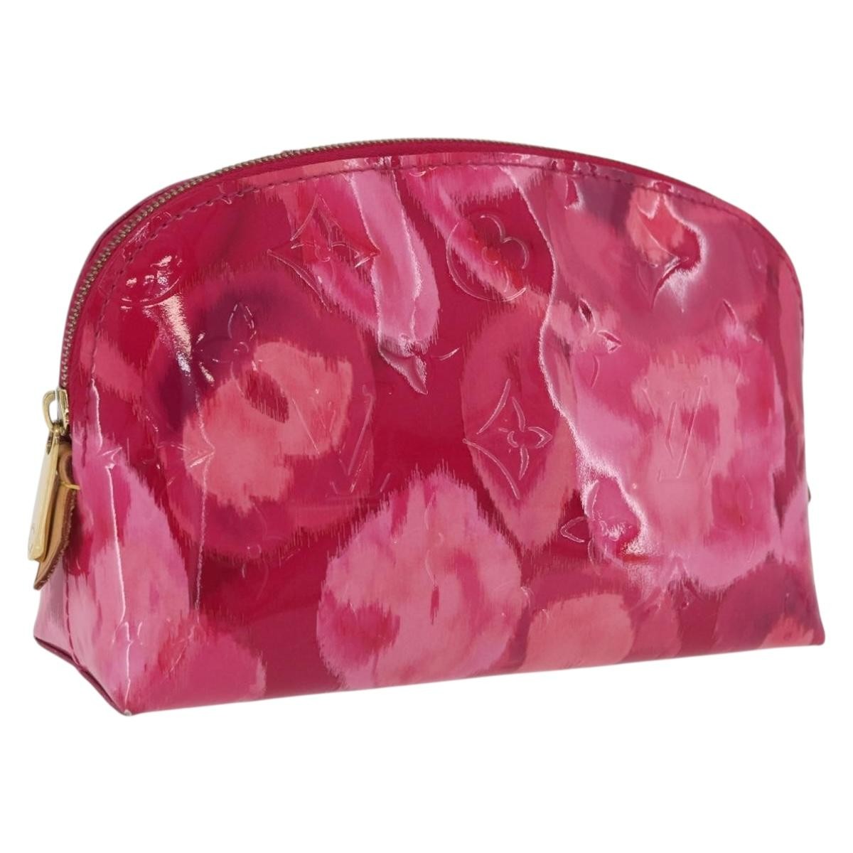 Louis Vuitton Cosmetic Case Limited Edition Monogram Vernis Ikat Pink Patent_Leather Toiletry Case Accessory (Pre-Owned)