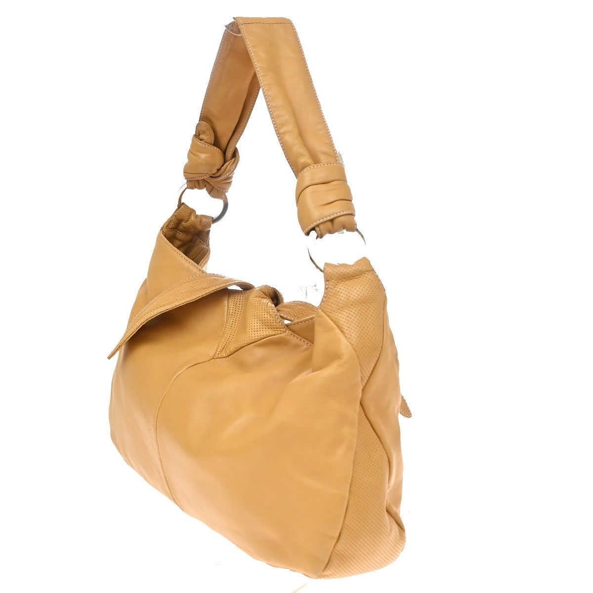 Loewe Vintage Knot Nappa Leather Hobo Bag Leather Beige Leather Handbag (Pre-Owned)