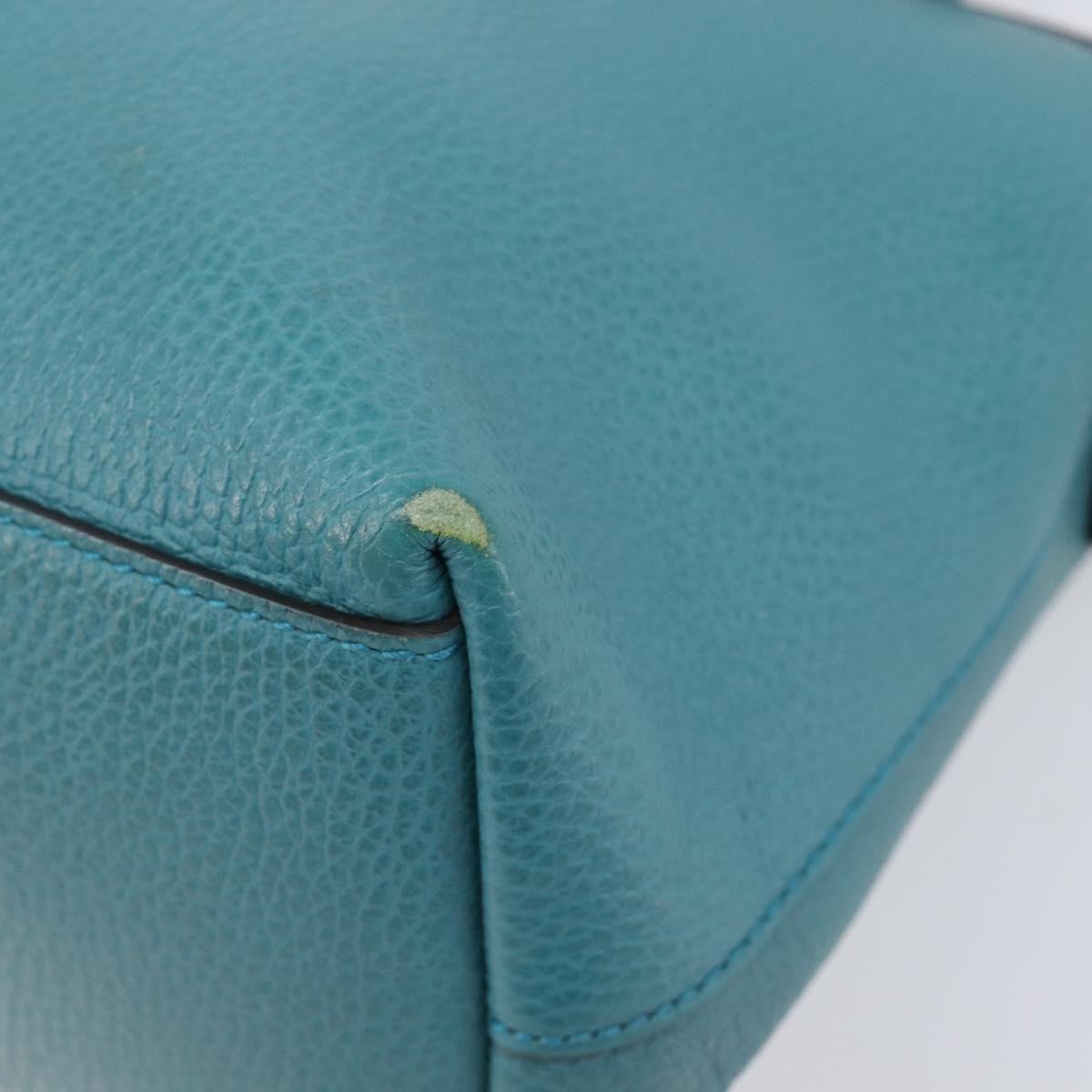 Gucci Gg Charm Convertible Dome Satchel Leather Blue Leather Handbag (Pre-Owned)