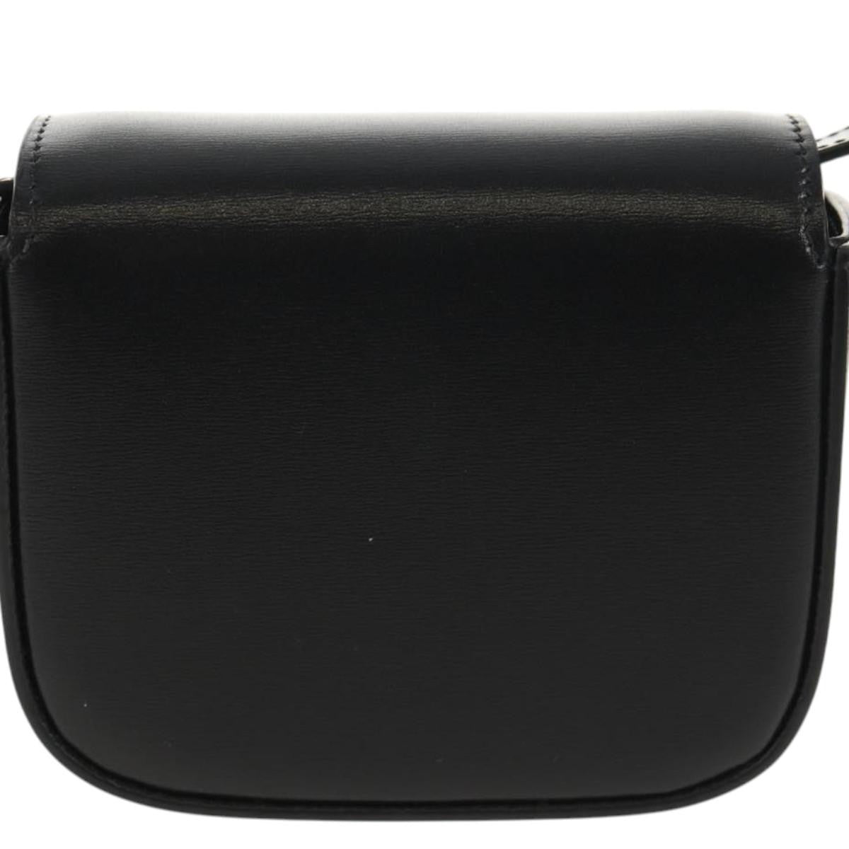 Celine Vintage Triomphe Shoulder Leather Black Leather Handbag (Pre-Owned)
