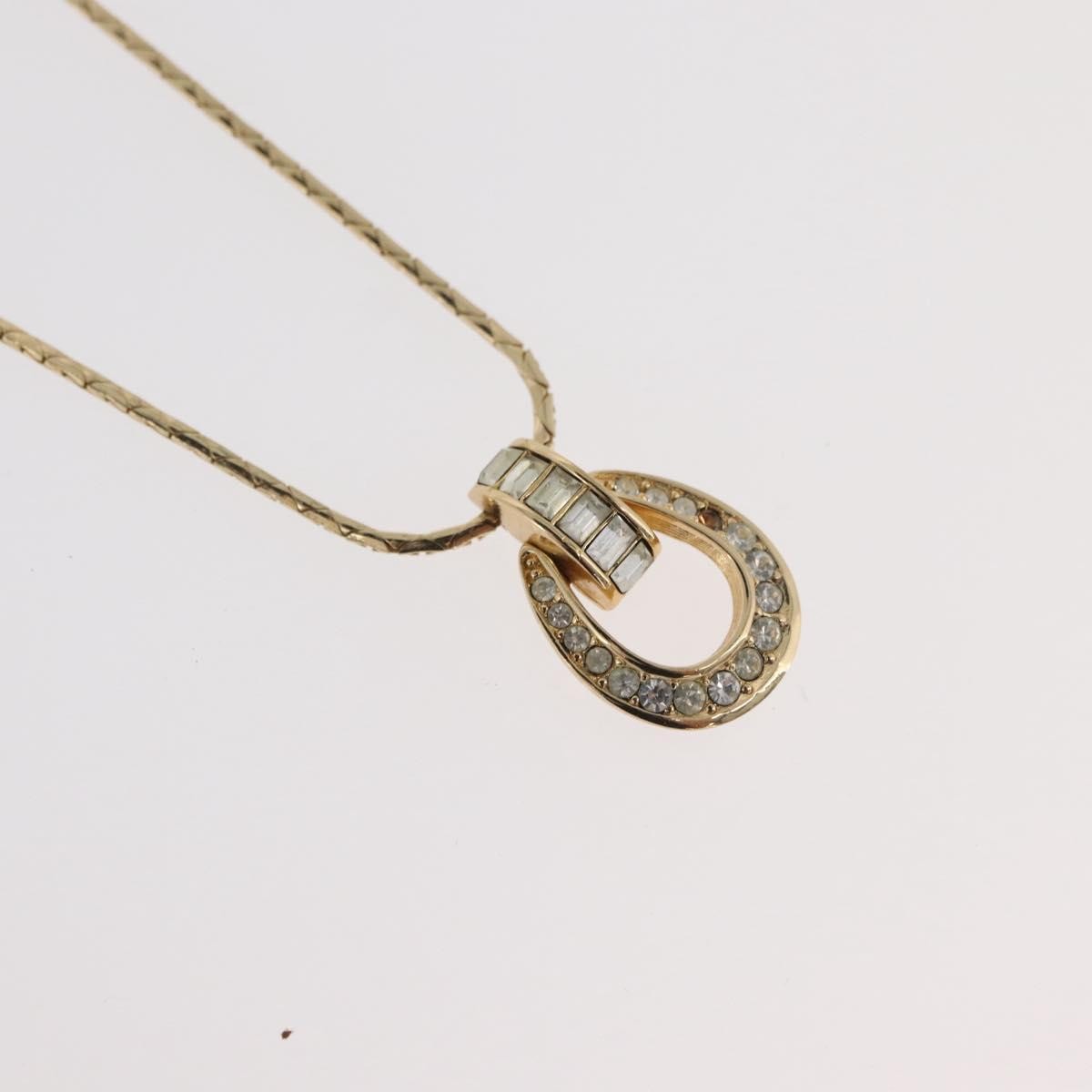 Christian Dior Logo Pendant Metal Gold Metal Necklace Jewelry (Pre-Owned)