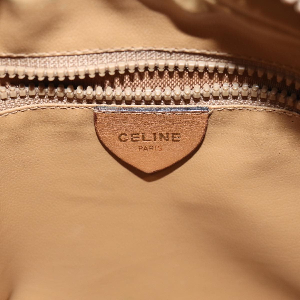 Celine Vintage Macadam Canvas And Leather Beige Canvas Shoulder Bag Bag (Pre-Owned)