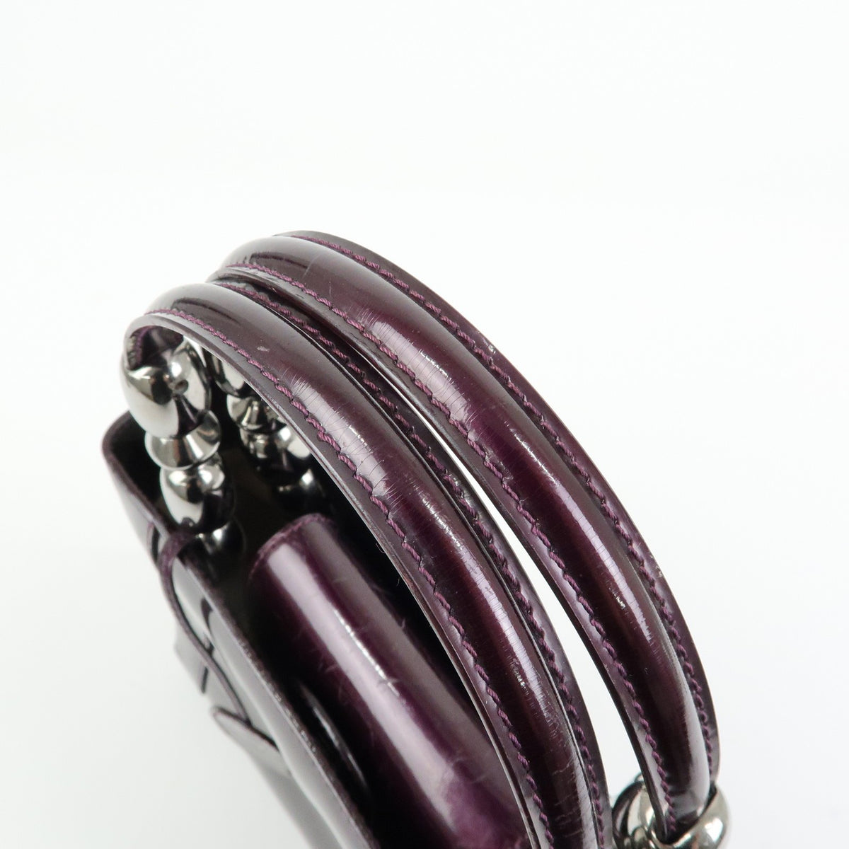 Christian Dior Handbag Leather Purple Patent_Leather Handbag (Pre-Owned)