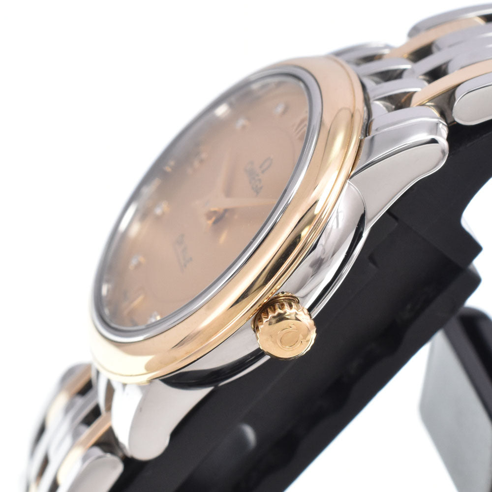 Omega De Ville Prestige Quartz Stainless Steel And Rose Gold With Diamond Markers Watch (Pre-Owned)