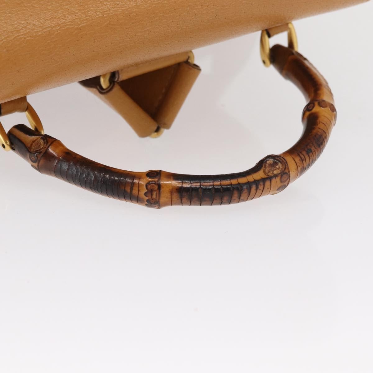 Gucci Vintage Bamboo Leather Brown Leather Backpack Bag (Pre-Owned)