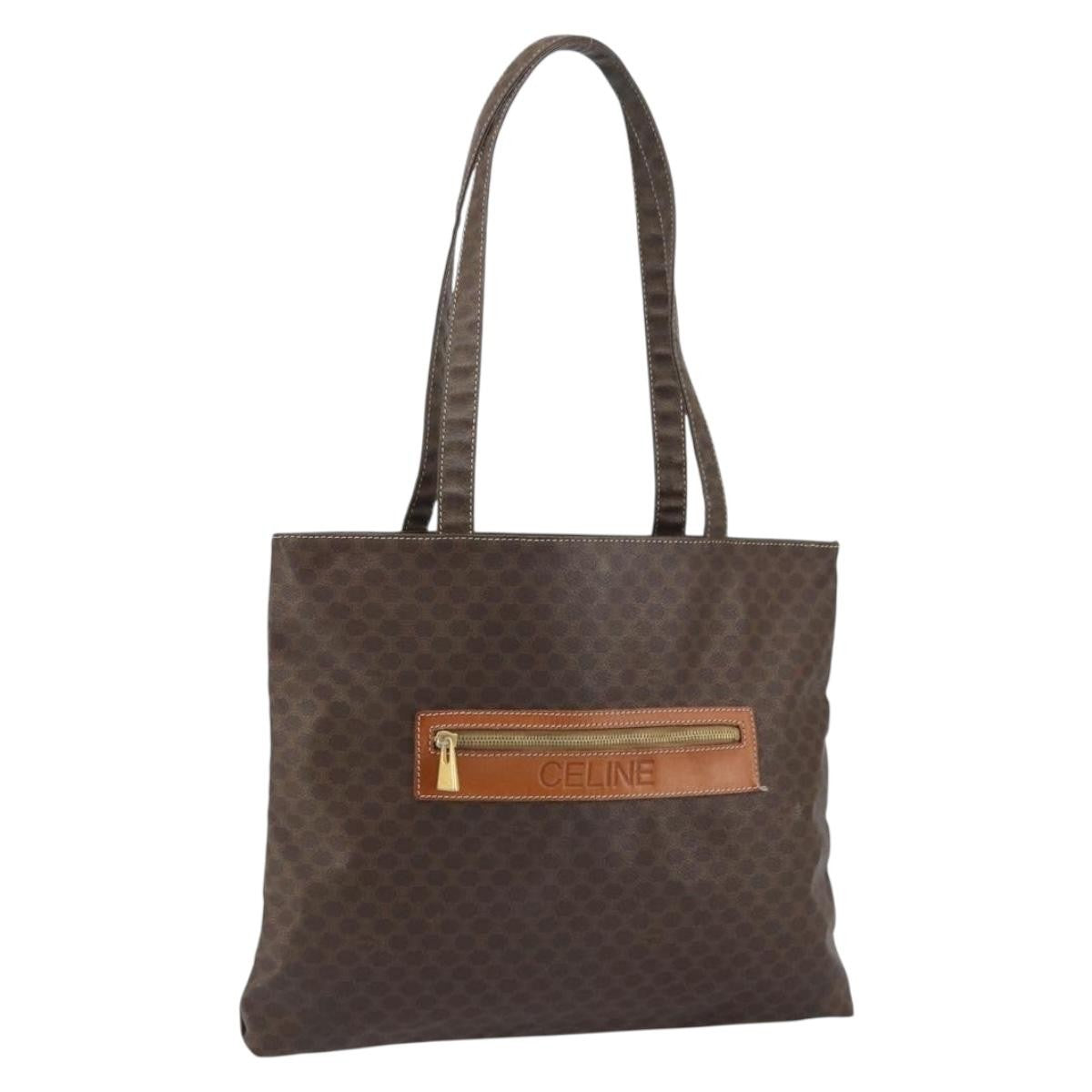 Celine Vintage Macadam Canvas Brown Canvas Tote Bag Bag (Pre-Owned)