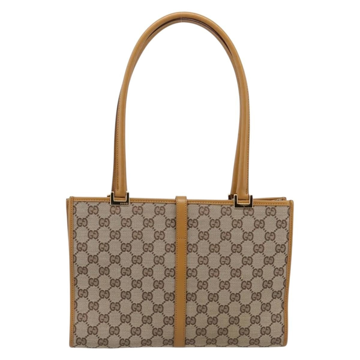Gucci Jackie Gg Canvas Brown Canvas Tote Bag Bag (Pre-Owned)