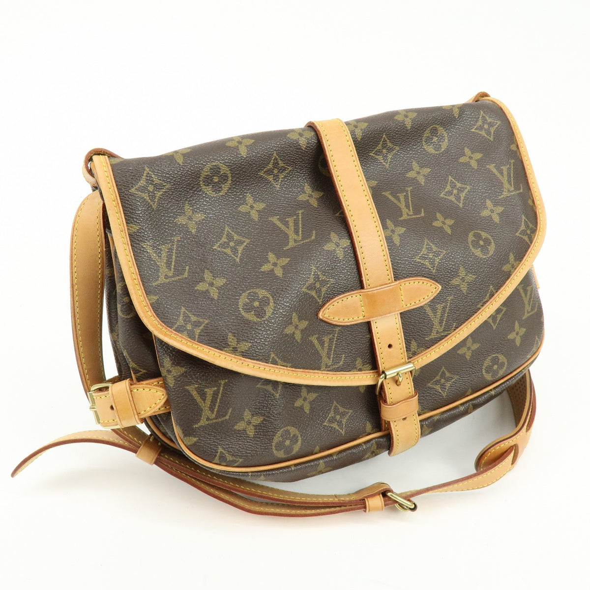 Louis Vuitton Saumur Monogram Canvas Brown Canvas Handbag (Pre-Owned)