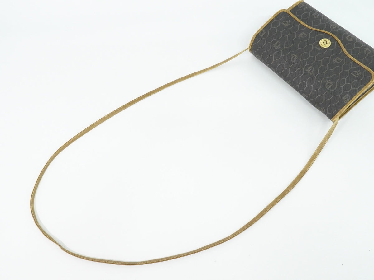 Christian Dior Vintage Honeycomb Canvas Black Canvas Shoulder Bag Bag (Pre-Owned)