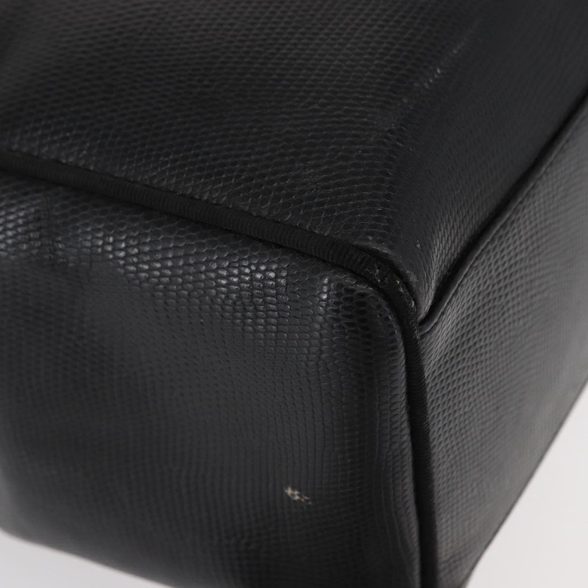 Salvatore Ferragamo Vintage Vara Bow Tote Lizard Embossed Leather Black Leather Tote Bag Bag (Pre-Owned)