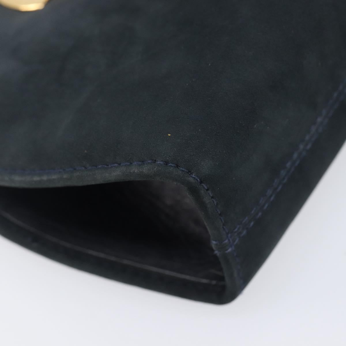 Salvatore Ferragamo Vintage Gancini Chain Suede Black Suede Shoulder Bag Bag (Pre-Owned)