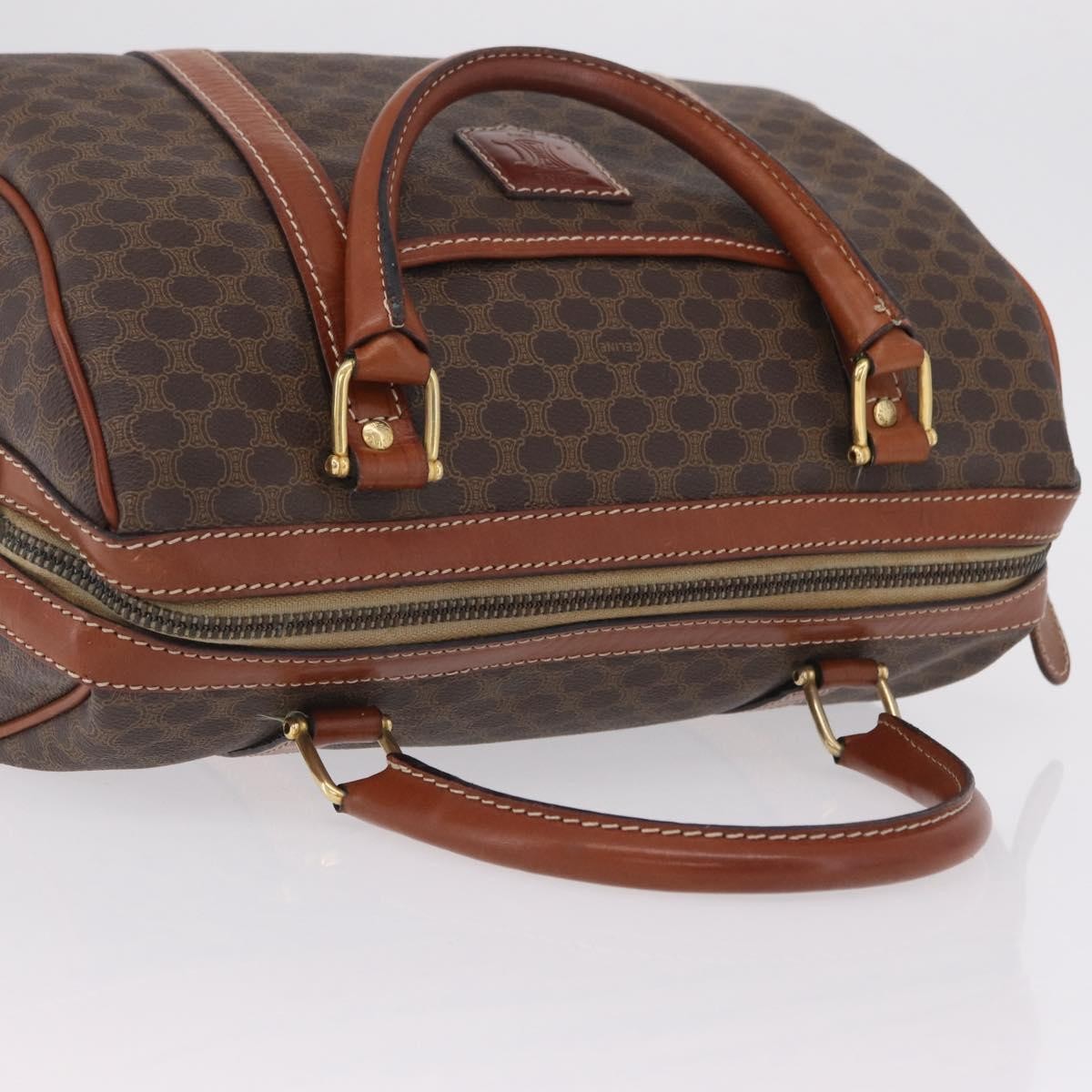 Celine Macadam Macadam With Leather Brown Canvas Tote Bag Bag (Pre-Owned)