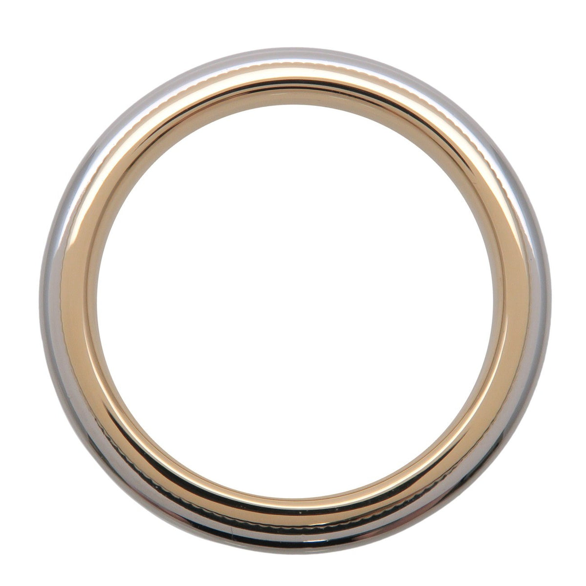 Tiffany & Co. Classic Milgrain Band Platinum With 18K Yellow Gold Yellow Yellow_Gold Ring Jewelry (Pre-Owned)