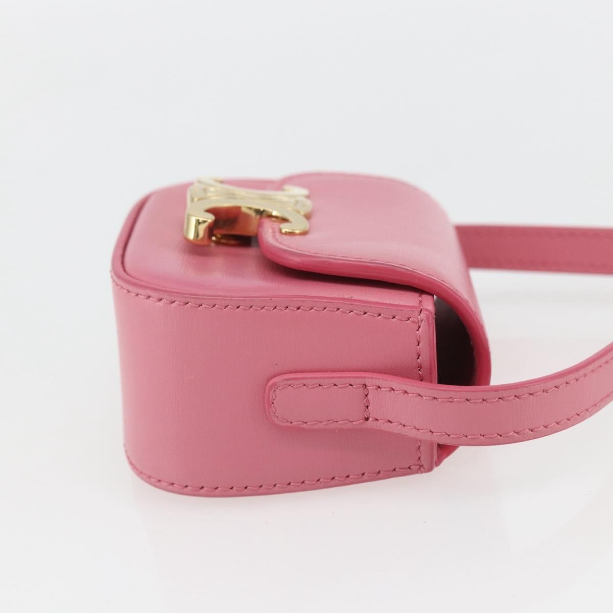 Celine Triomphe Shoulder Smooth Calfskin Pink Leather Shoulder Bag Bag (Pre-Owned)