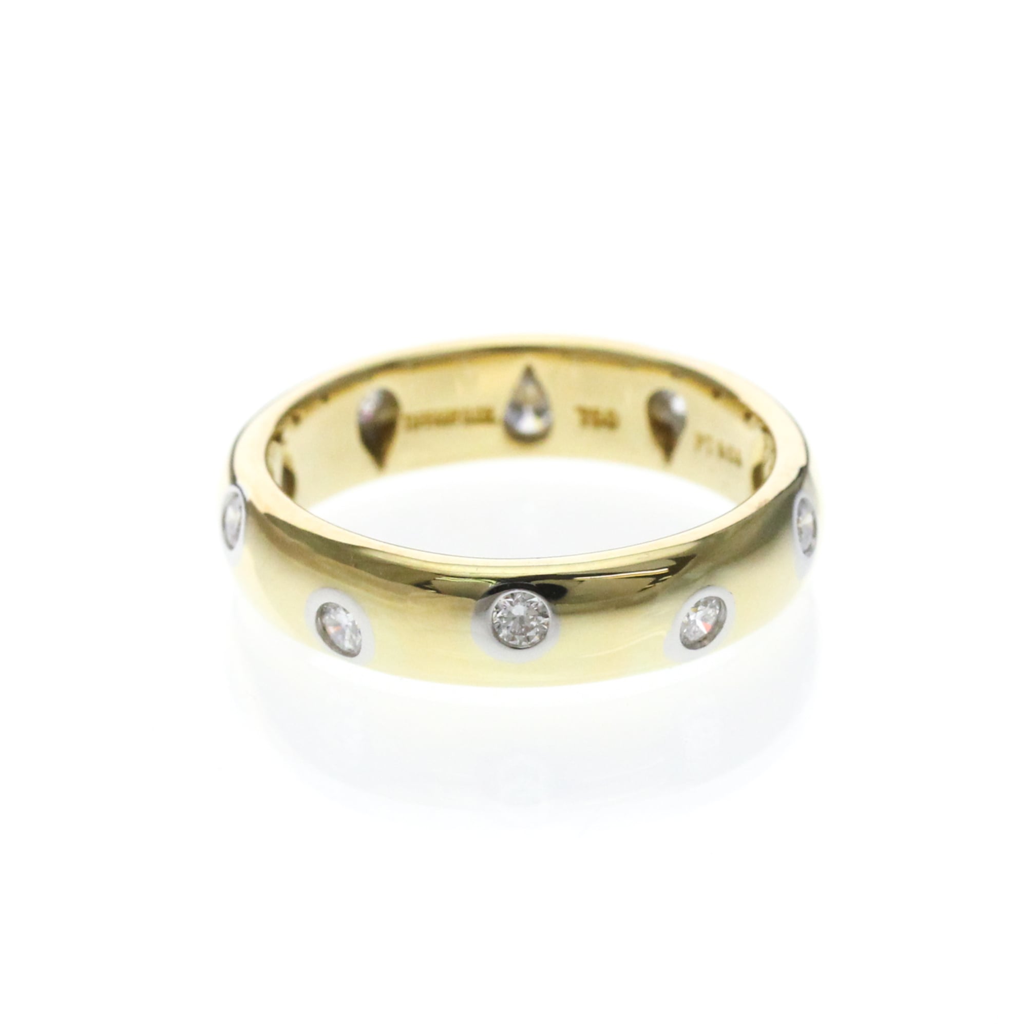 Tiffany & Co. Dots Platinum And Yellow Gold (18K) With Diamond Gold Yellow_Gold Ring Jewelry (Pre-Owned)