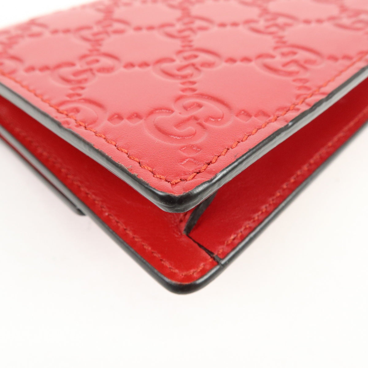 Gucci Cherries Wallet On Chain Guccissima Leather Red Leather Crossbody Bag Bag (Pre-Owned)