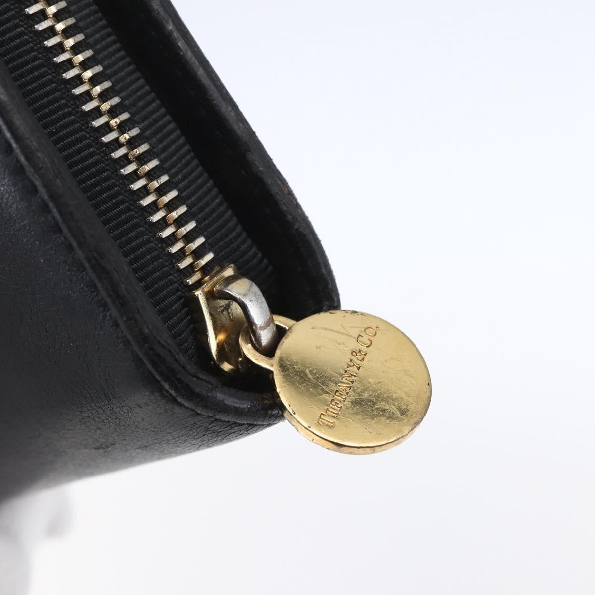 Tiffany & Co. Zip Around Leather Black Leather Wallets Accessory (Pre-Owned)