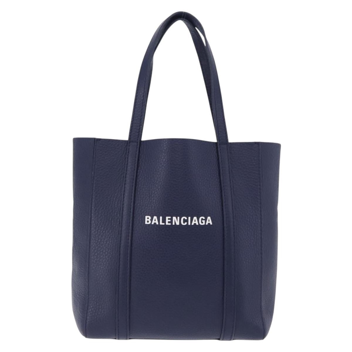 Balenciaga Everyday Tote Leather Navy Leather Tote Bag Bag (Pre-Owned)