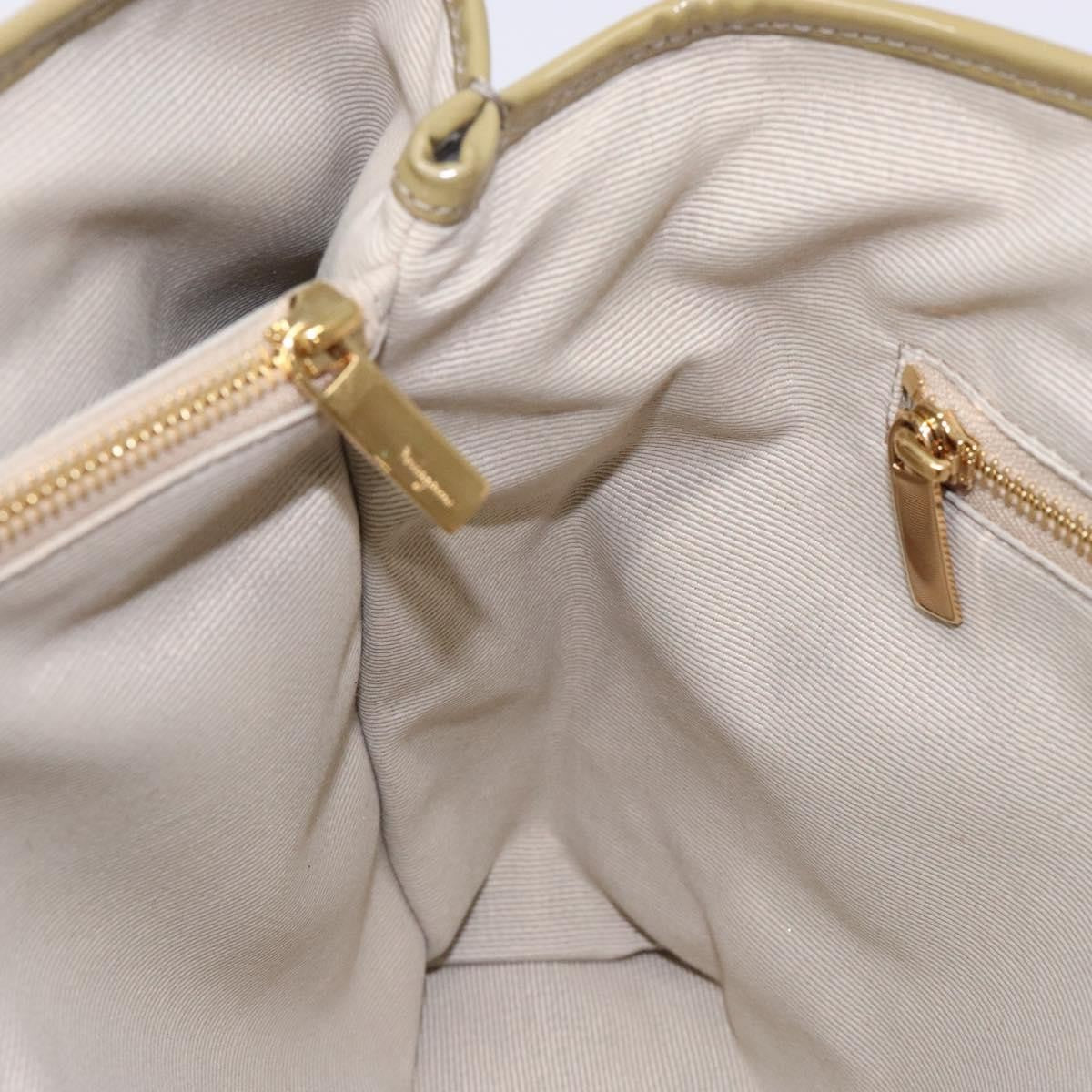 Salvatore Ferragamo Vala Leather Gray Leather Handbag (Pre-Owned)