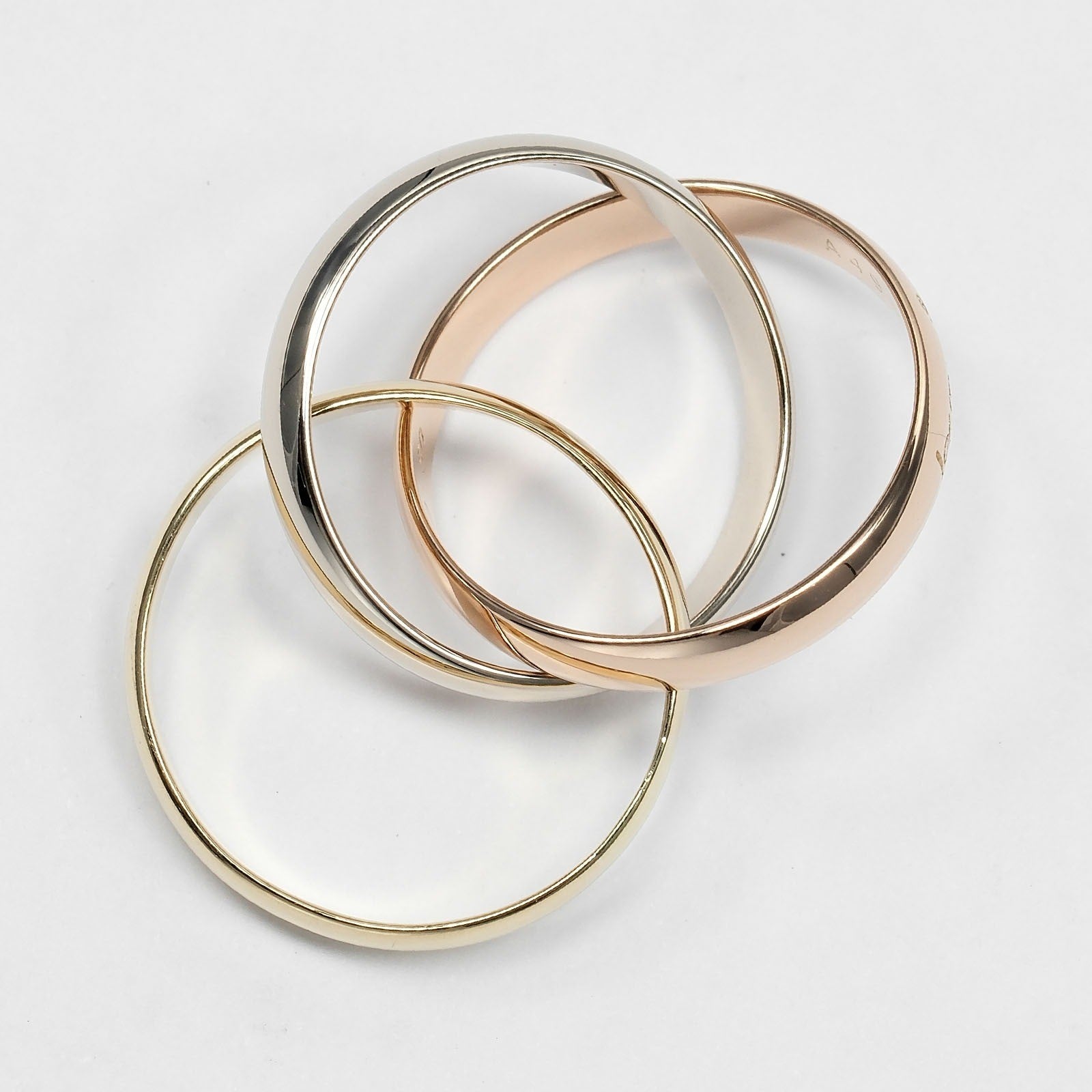 Cartier Trinity 18K Tricolor Gold Gold Yellow_Gold Ring Jewelry (Pre-Owned)