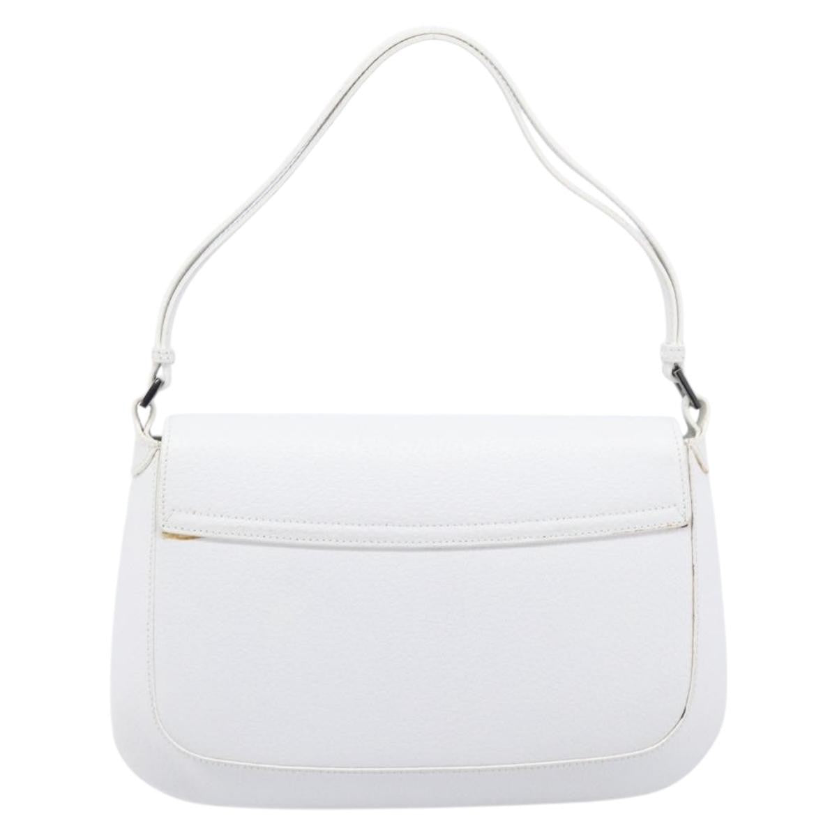 Gucci Shoulder Leather White Leather Shoulder Bag Bag (Pre-Owned)