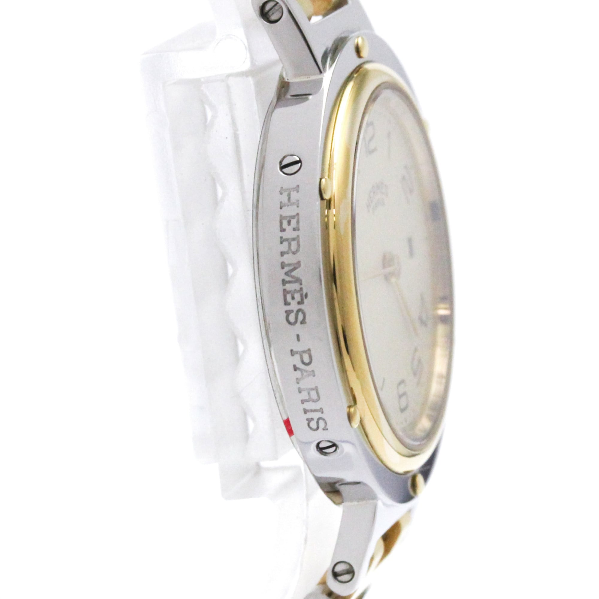 Hermes Clipper Quartz Stainless Steel With Plated Metal Watch (Pre-Owned)