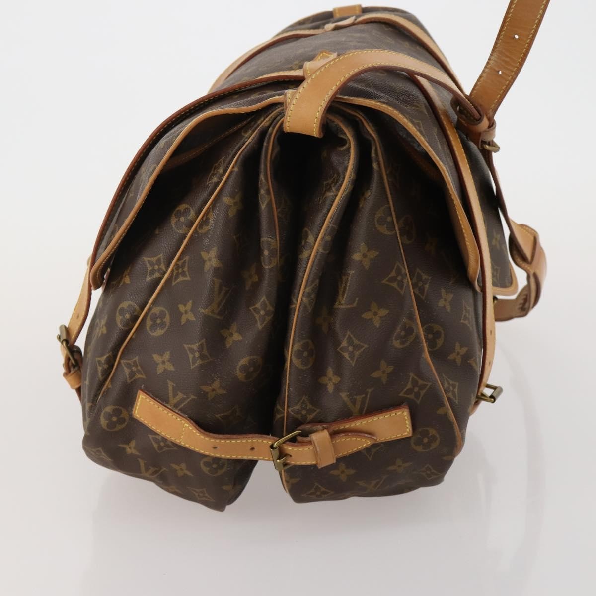Louis Vuitton Saumur Monogram Canvas Brown Canvas Shoulder Bag Bag (Pre-Owned)