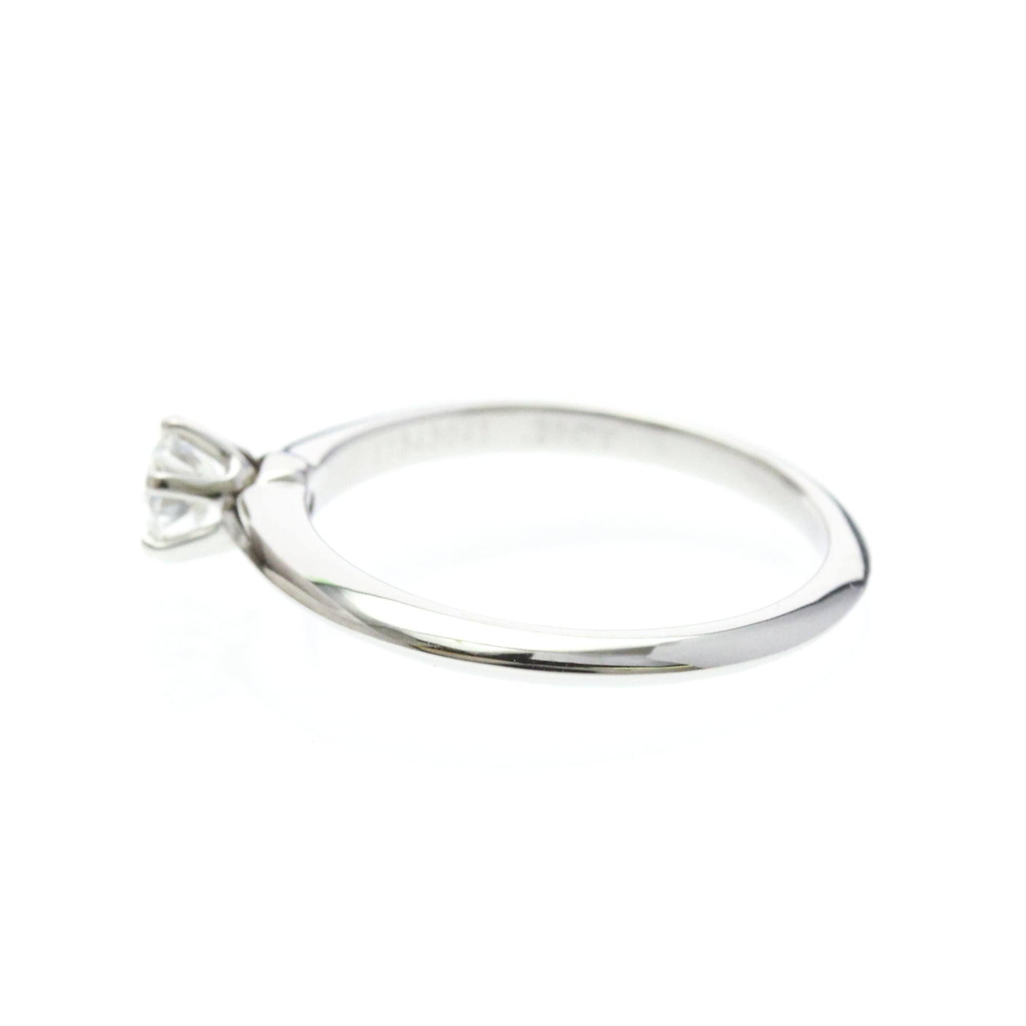 Tiffany & Co. Tiffany Setting Solitaire Platinum With Rbc Diamond Silver Platinum Ring Jewelry (Pre-Owned)