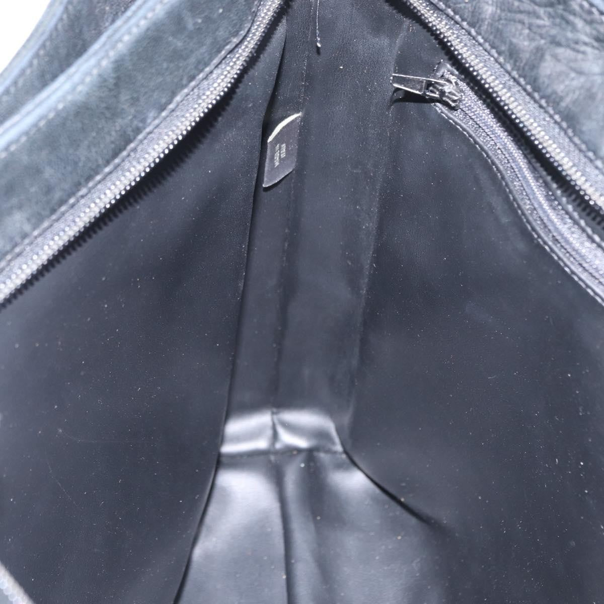 Bally Vintage Quilted Leather Black Leather Tote Bag Bag (Pre-Owned)