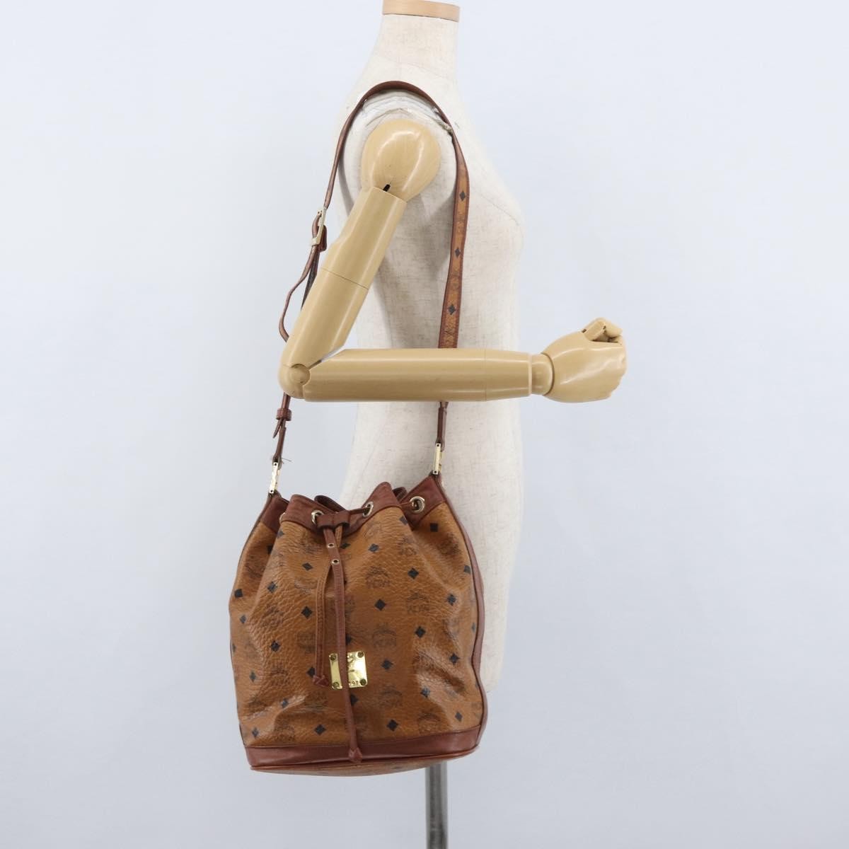 MCM Visetos Canvas Brown Canvas Shoulder Bag Bag (Pre-Owned)