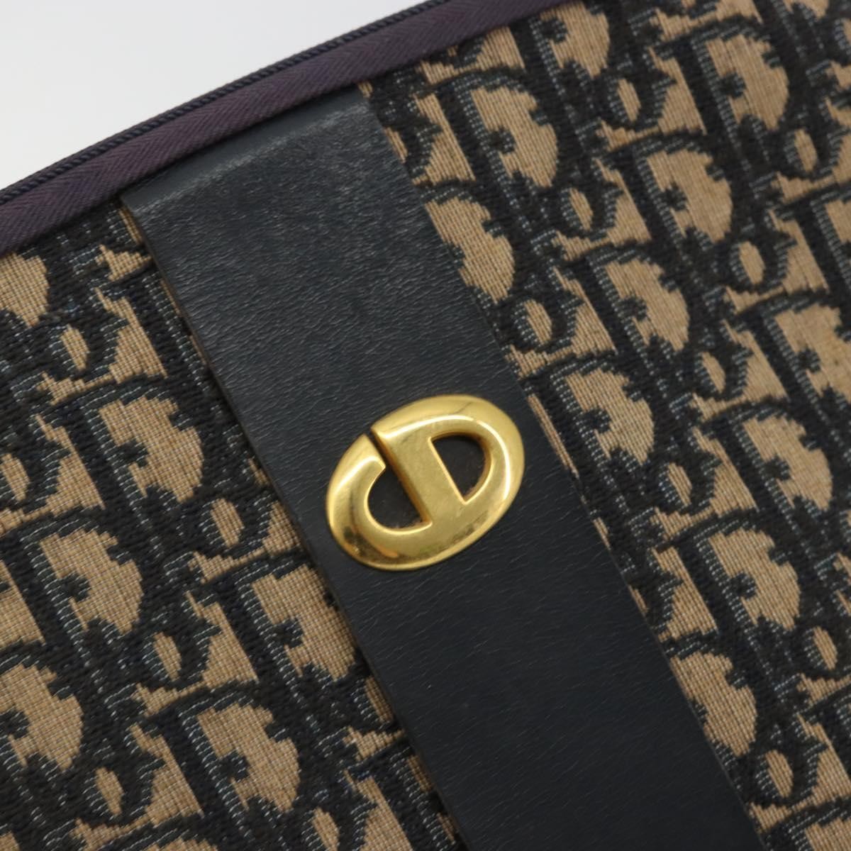 Christian Dior Trotter Shoulder Canvas Navy Canvas Shoulder Bag Bag (Pre-Owned)