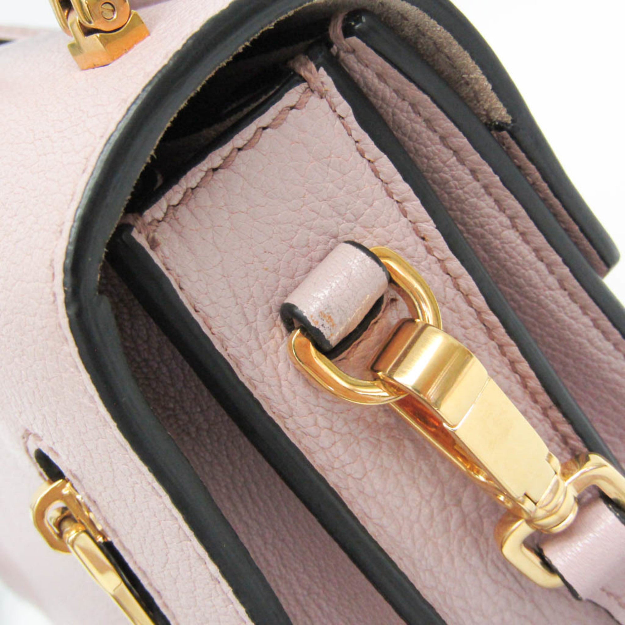 Miu Miu Madras Convertible Compartment Top Handle Leather Pink Leather Handbag (Pre-Owned)