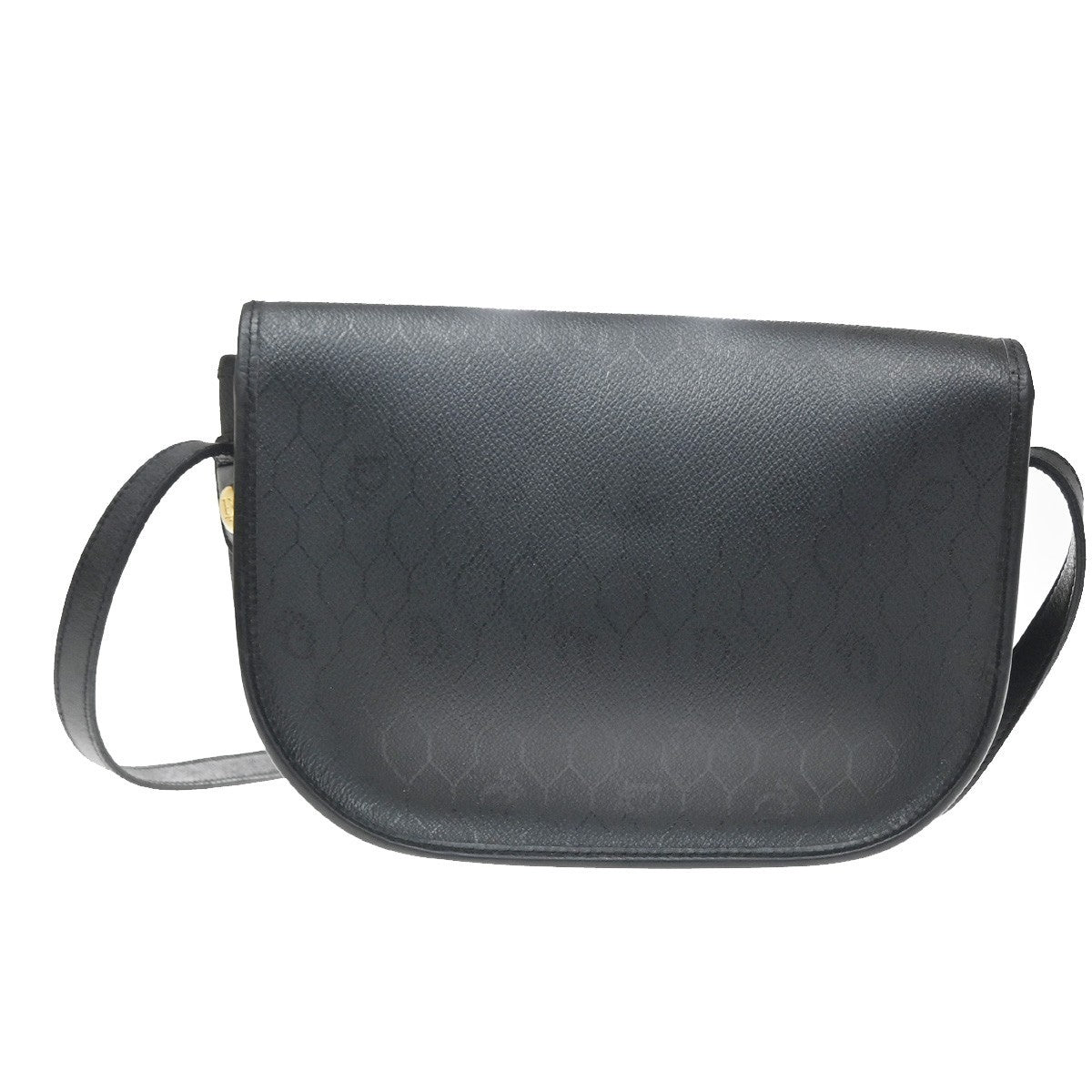 Christian Dior Vintage Honeycomb Flap Coated Canvas Black Canvas Shoulder Bag Bag (Pre-Owned)