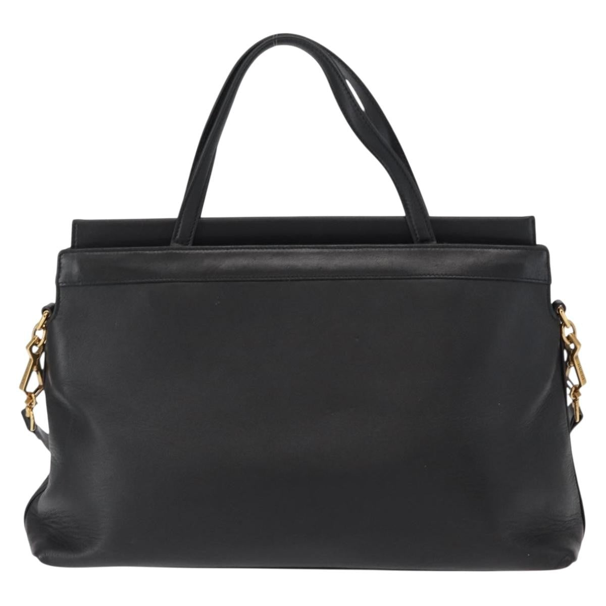Gucci Linea Matisse Interlocking G Top Handle Tote Leather Black Leather Shoulder Bag Bag (Pre-Owned)