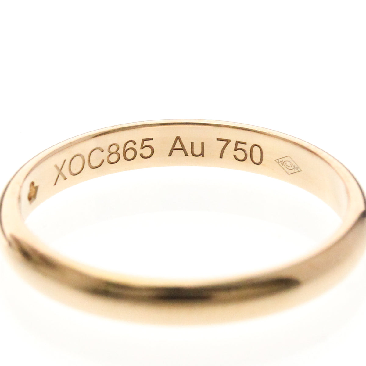 Cartier 1895 Wedding Band 18K Rose Gold With Diamond Gold Pink_Gold Ring Jewelry (Pre-Owned)