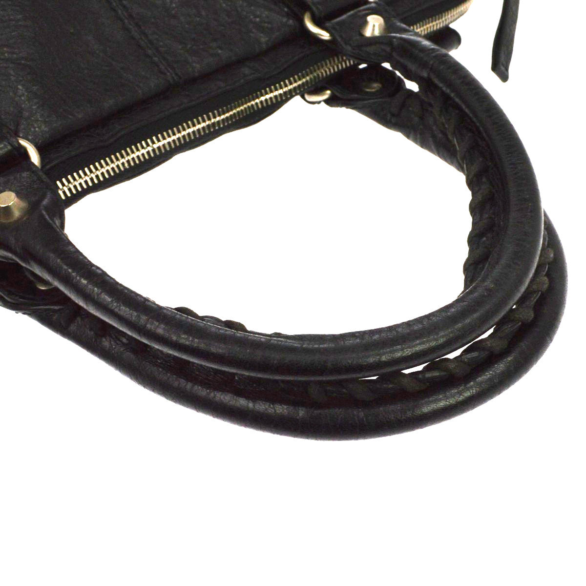 Balenciaga Mini Folder Leather Black Leather Handbag (Pre-Owned)