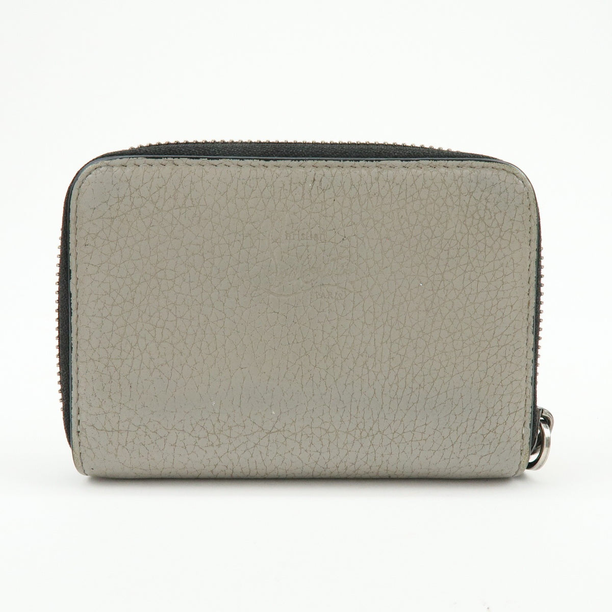 Christian Louboutin Panettone Coin Purse Spiked Leather Beige Leather Wallets Accessory (Pre-Owned)