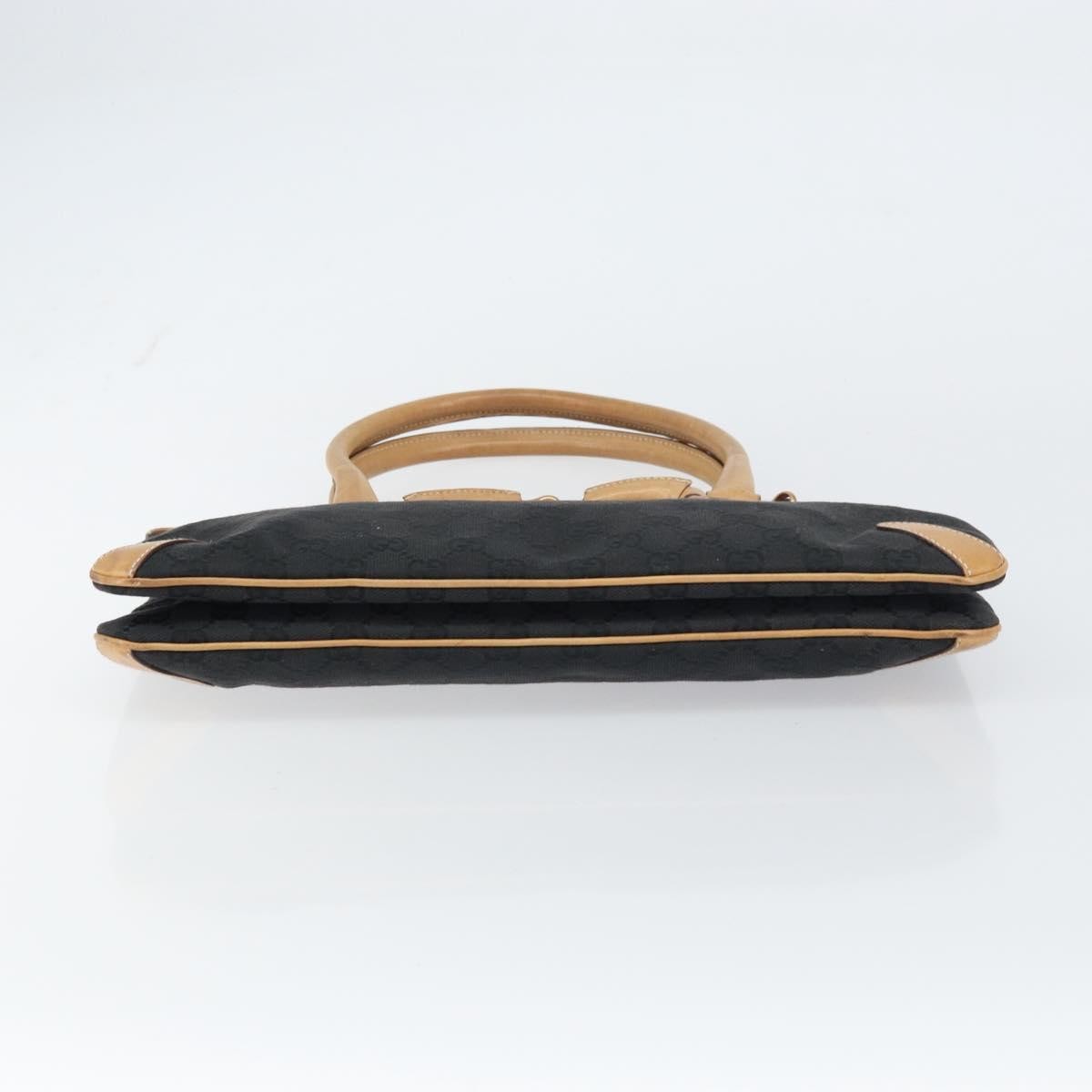 Gucci Horsebit Bracket Tote Gg Canvas And Leather Black Canvas Tote Bag Bag (Pre-Owned)