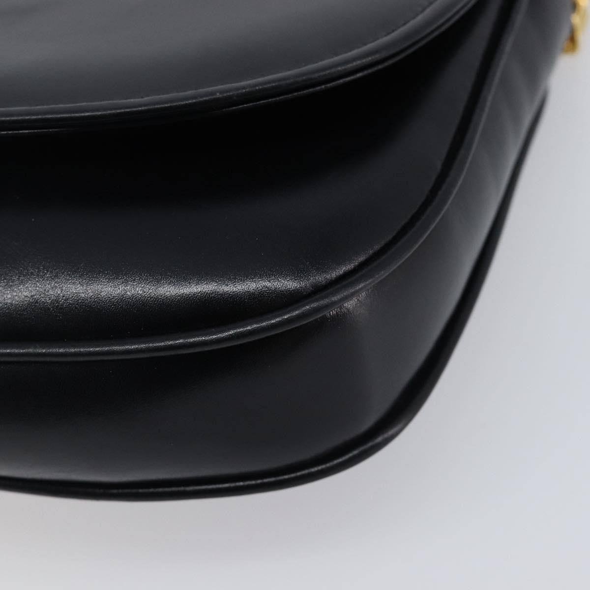 Celine Flap Shoulder Leather Black Leather Shoulder Bag Bag (Pre-Owned)