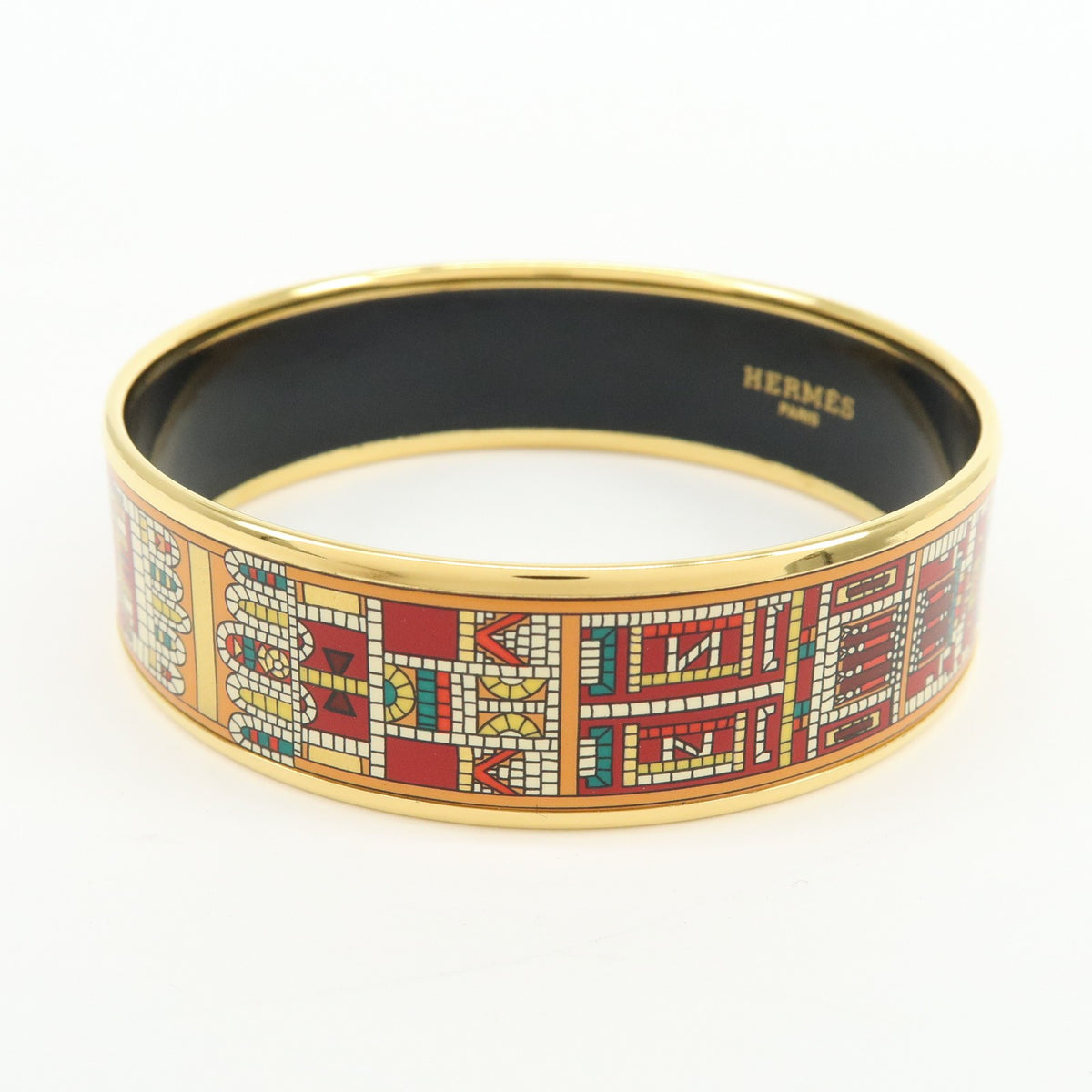 Hermes Caleche Bangle Enamel Gold Gold_Plated Bracelet Jewelry (Pre-Owned)