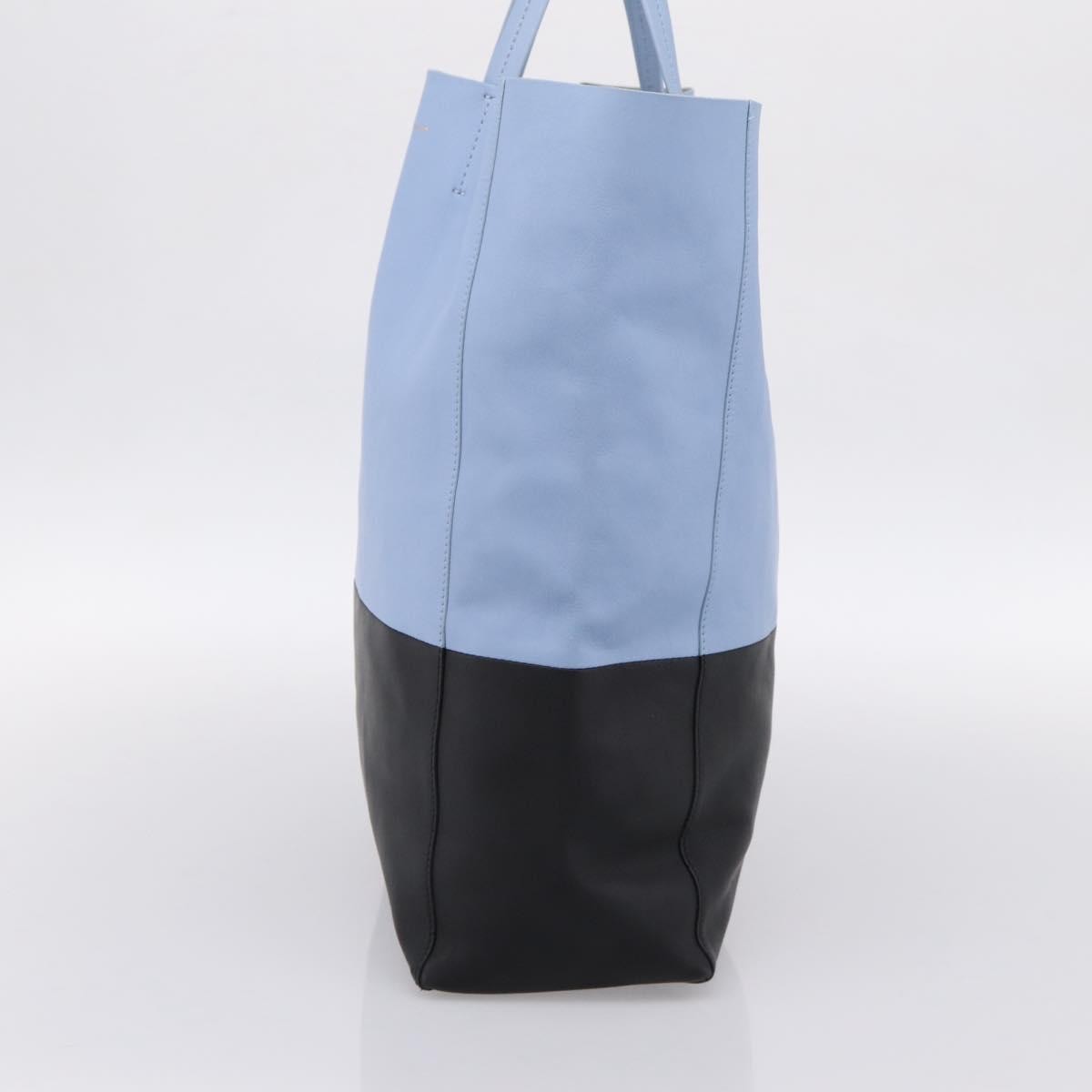 Celine Vertical Bi-Cabas Leather Blue Leather Tote Bag Bag (Pre-Owned)
