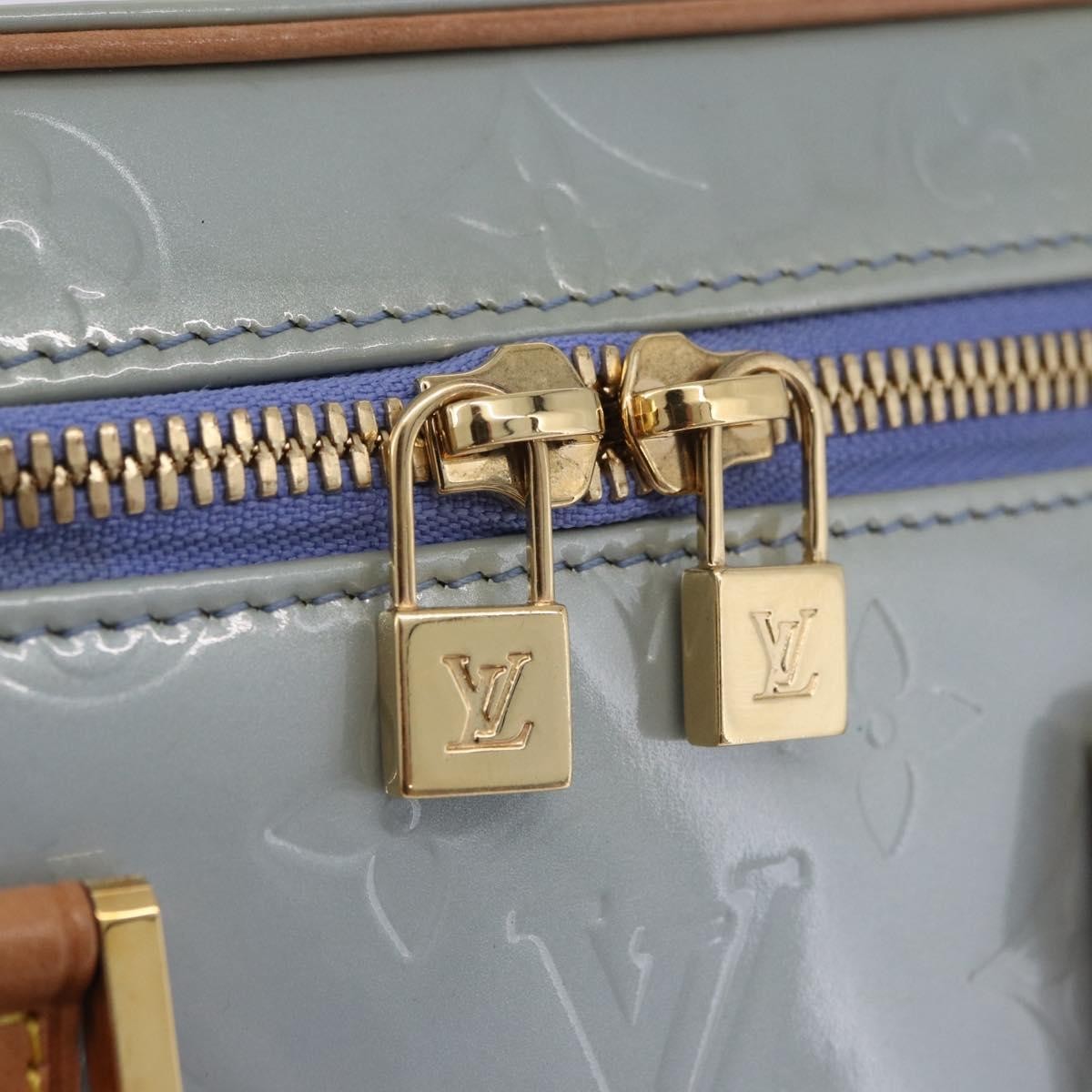 Louis Vuitton Sullivan Horizontal Monogram Vernis Blue Patent_Leather Handbag (Pre-Owned)