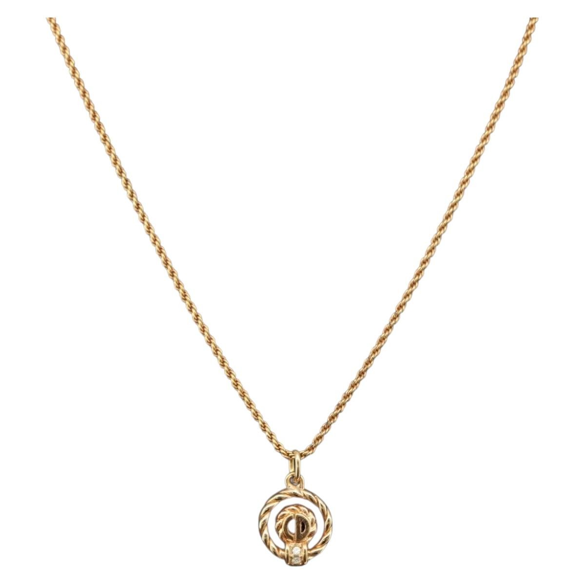 Christian Dior Cd Pendant Gold-Plated Gold Gold_Plated Necklace Jewelry (Pre-Owned)