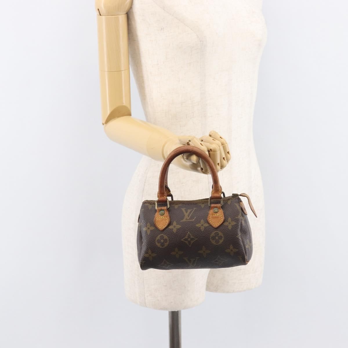 Louis Vuitton Speedy Mini Hl Monogram Canvas Brown Canvas Handbag (Pre-Owned)
